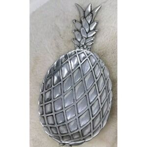 Wilton Bruce Cox Cast Aluminum Pineapple Tray / Dish Footed & Signed 13.5 Inches